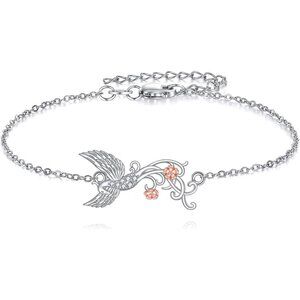 Phoenix 925 Sterling Silver Bird Bracelet Women Rebirth Jewelry Elegant Gift